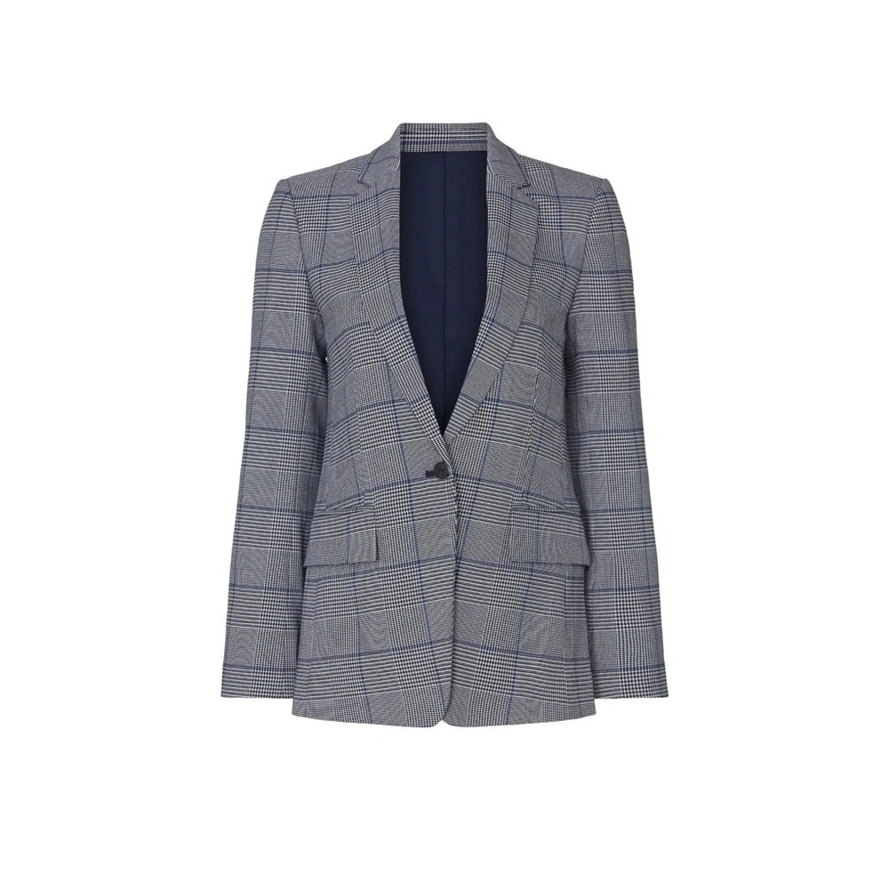 Club Monaco Borrem Plaid Blazer Sz 2 Gray Windowpane 1-button‎